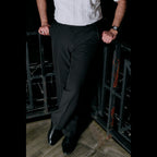BLACK ADJUSTABLE STRAIGHT FORMAL PANT