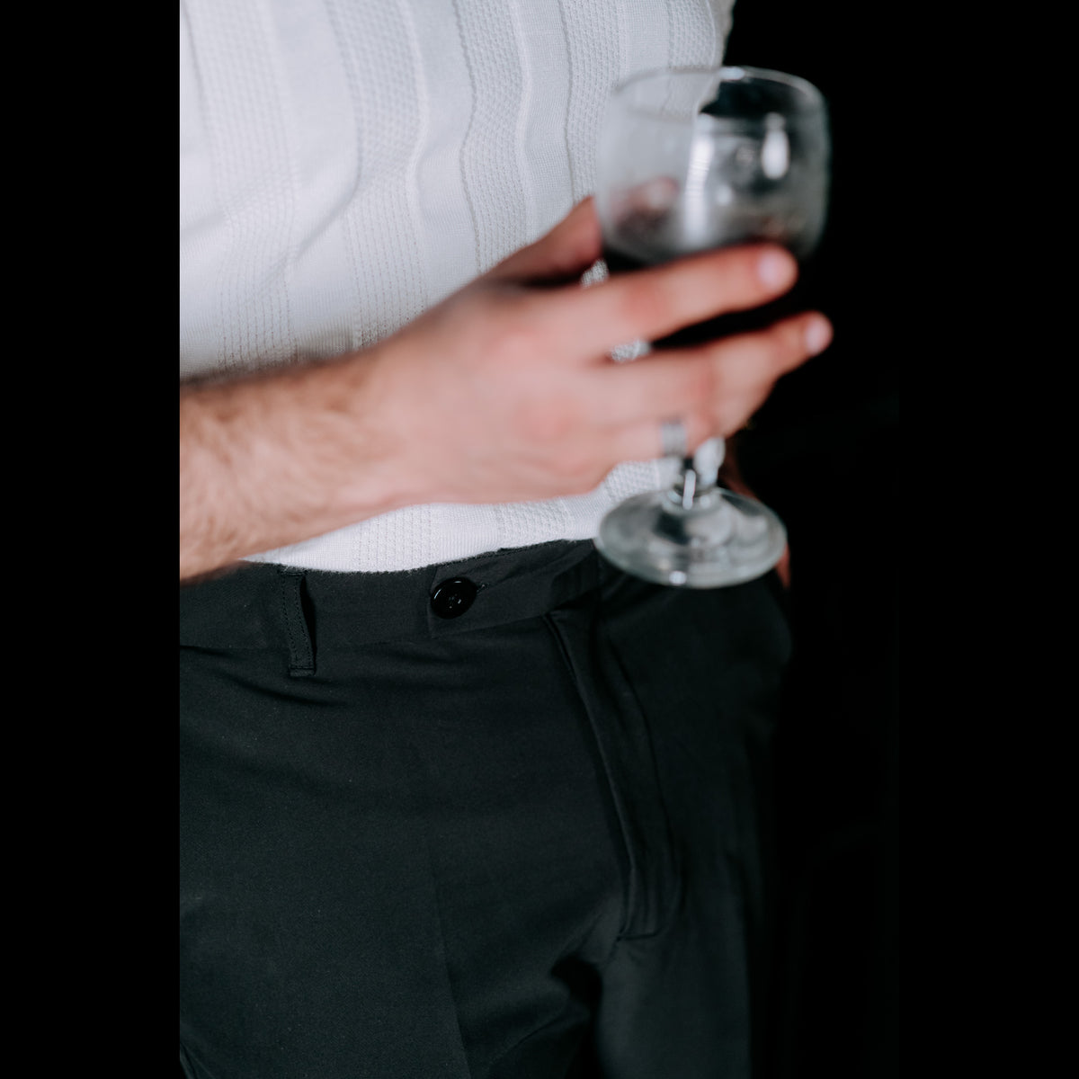 BLACK ADJUSTABLE STRAIGHT FORMAL PANT
