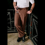 CHOCOLATE BROWN ADJUSTABLE STRAIGHT FORMAL PANT