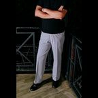 Najraan light gray adjustable straight fit formal pant front view