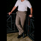 STONE GREY ADJUSTABLE STRAIGHT FORMAL PANT