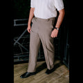 STONE GREY ADJUSTABLE STRAIGHT FORMAL PANT