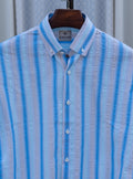 Blue and White Striped Seersucker